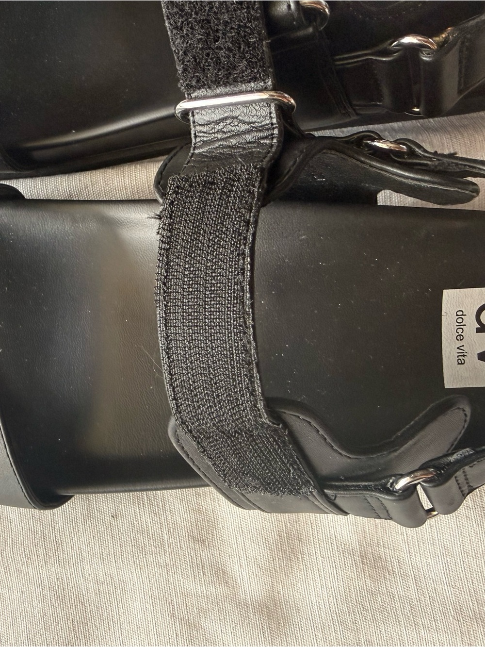 Dolce Vita Black Strappy Buckle Sandals - Picture 3 of 4